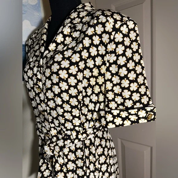 Vintage Beautiful Escada Black/White/Tan Dress by Margaretha Ley - Picture 5 of 11